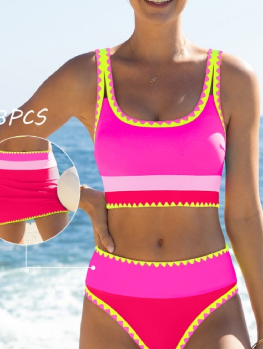 Women’s Neon High-Waist Swim Set NWT